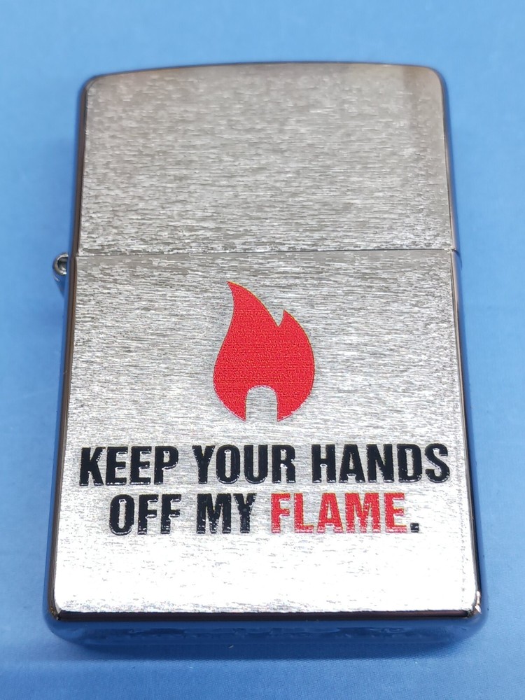Zippo Keep your Hands Off My Flame Brushed Chrome 28649