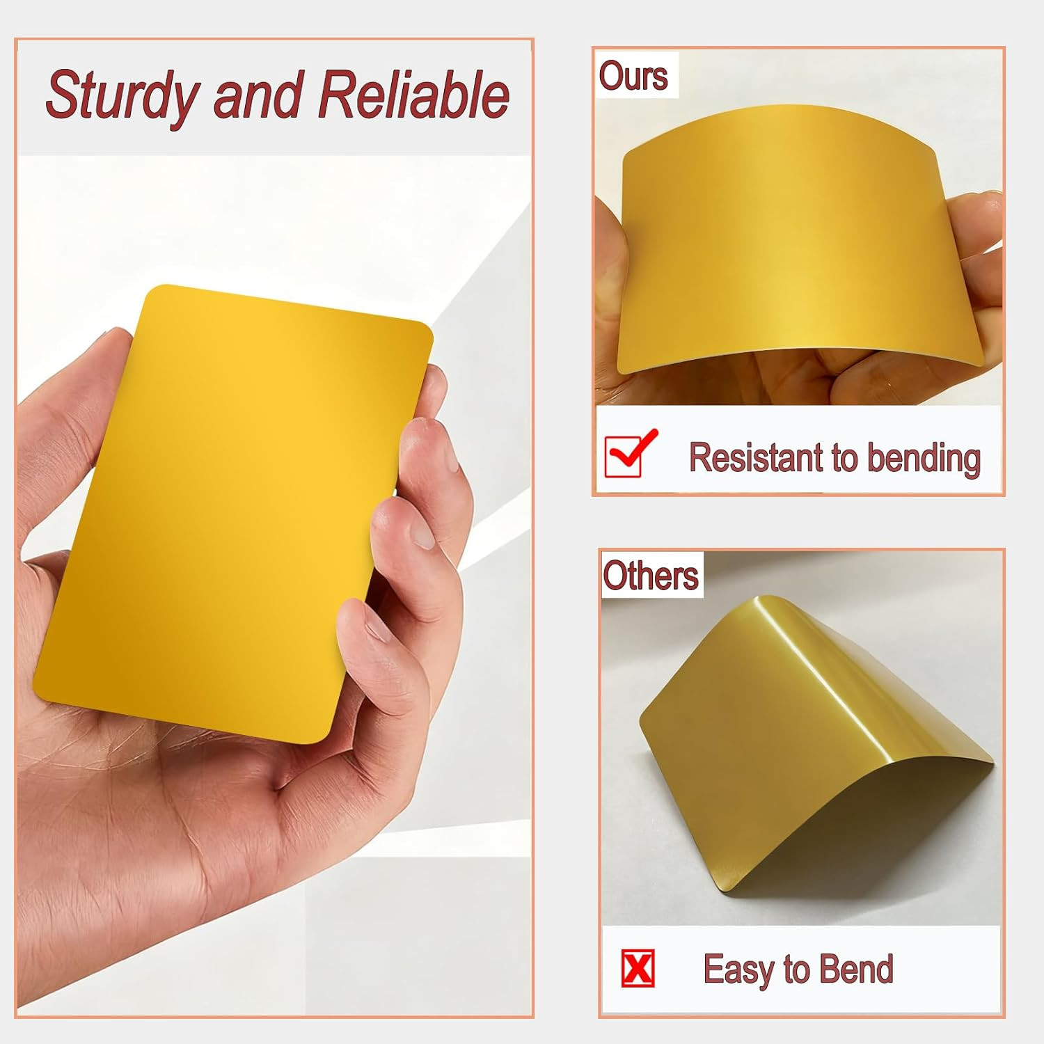 50 Pcs Metal Business Card Blanks Laser Engraving Premium Aluminum Sheet Multipu