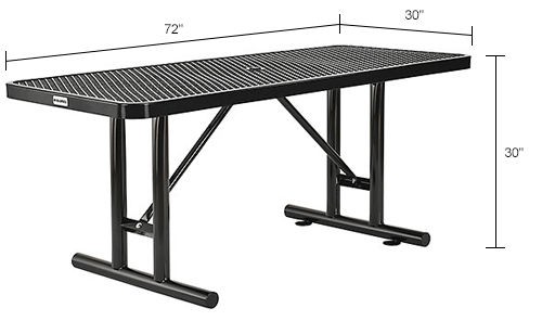 6' Rectangular Expanded Metal Outdoor Table Black