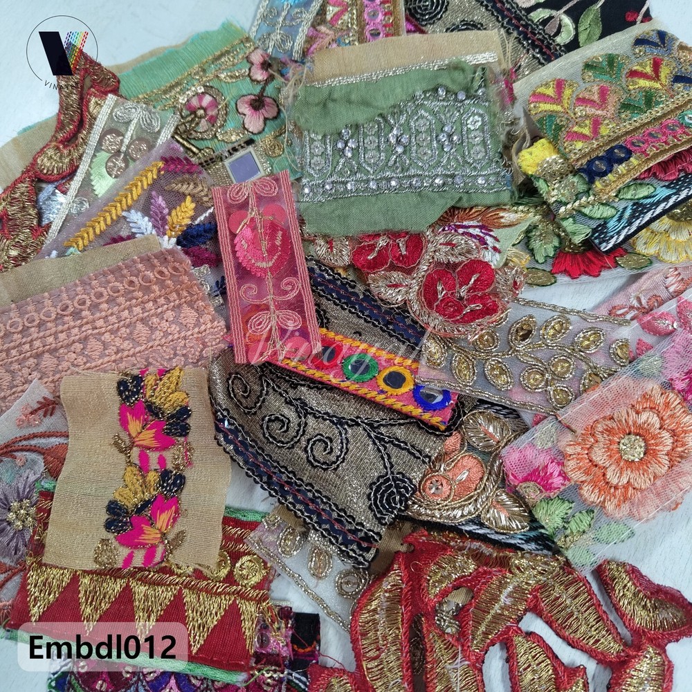 75 pc 2"-3" bundle, mix lot rhinestone beaded thread embellishment, junk journal