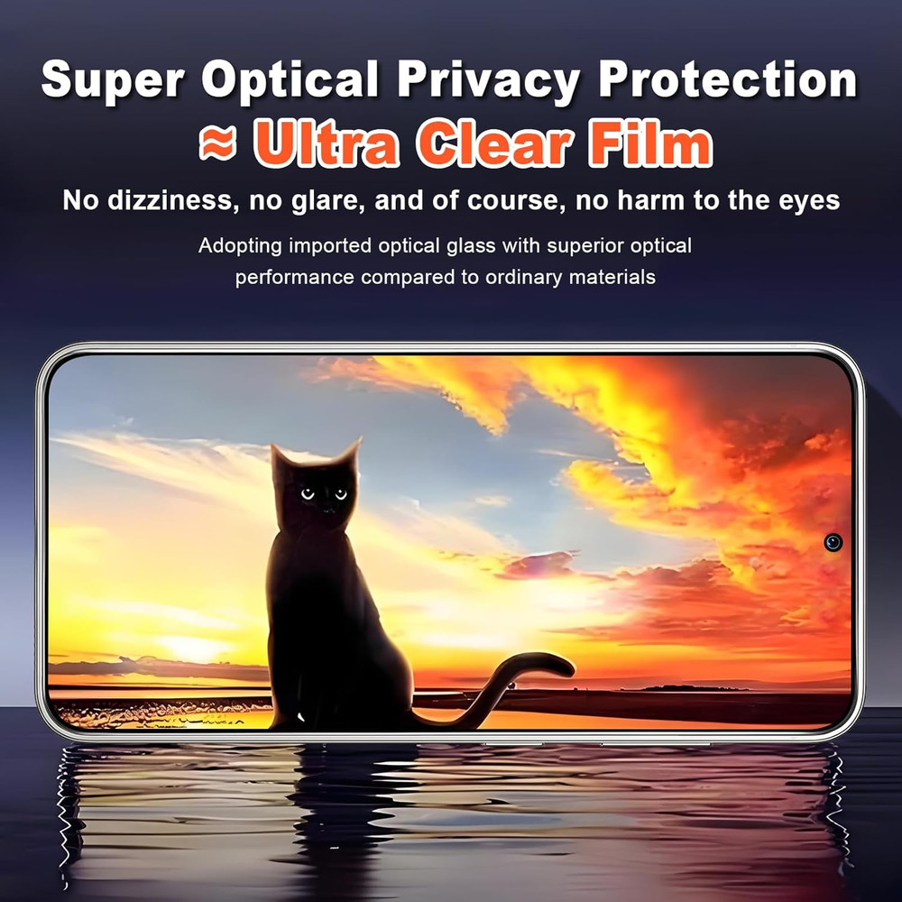 Privacy Screen Protector 2-Pack for Samsung S23 Plus/S23+ | Case Friendly & Fing