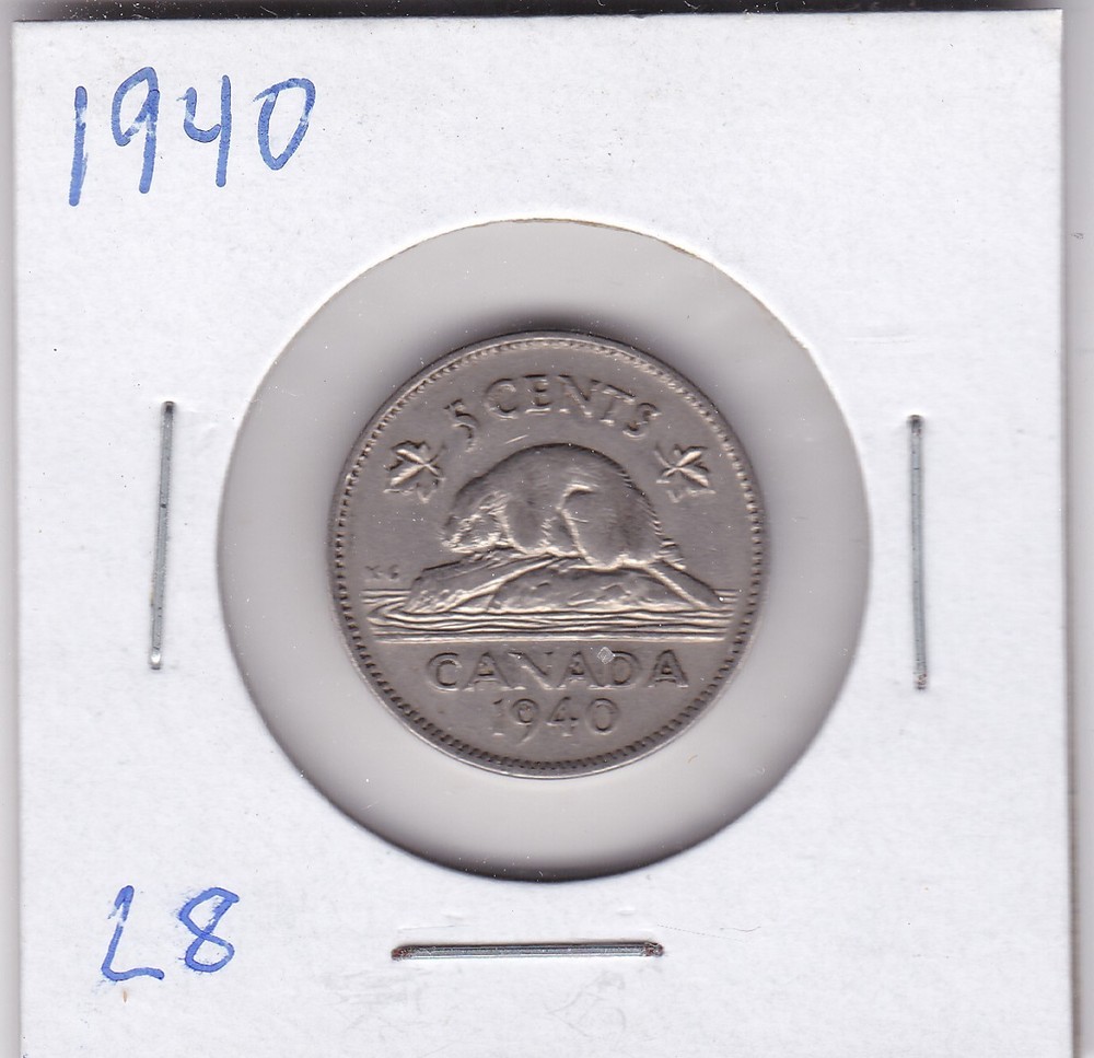 1940 Canada 5 Cents L8
