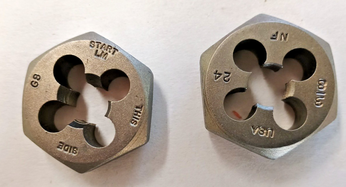 Hanson 3/8-24 Hex Die USA 2 Pcs