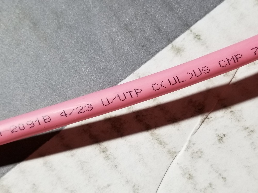 Commscope 2091B GigaSPEED X10D Cat6A U/UTP Plenum Network Cable CMP Pink /100ft