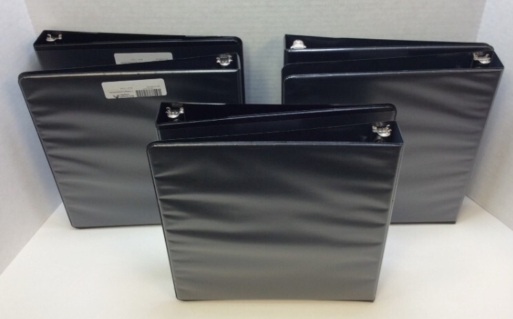 Blue Summit Supplies 1" 3-Ring Binders, Black, Case of 6, Free Shipping
