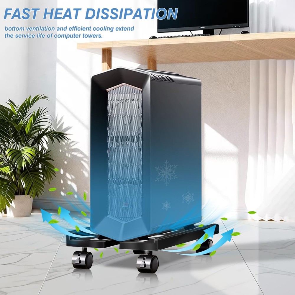 Pc Stand for Floor, Adjustable Computer Tower Stand for Carpet,Mobile CPU Sta...