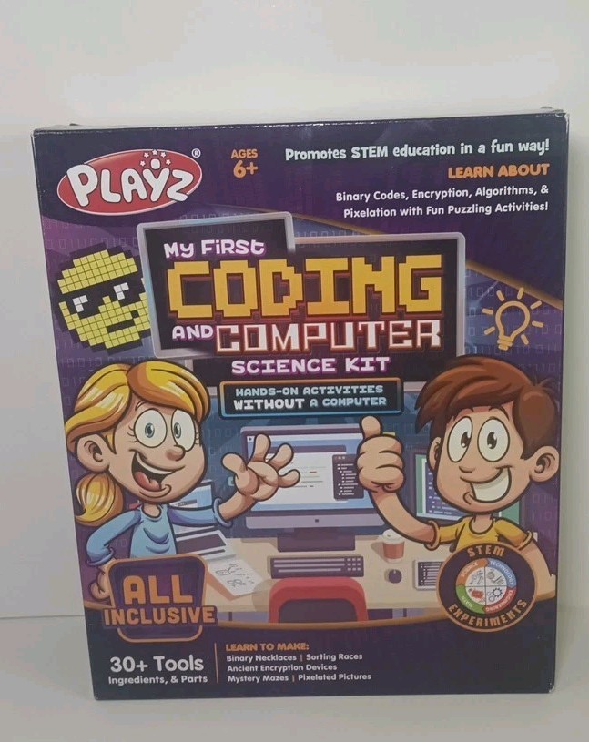 Playz My First Coding & Computer Science Kit Stem Experiments 30 Plus Tools-NEW
