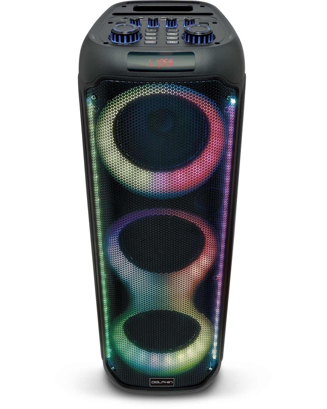 Dolphin KP-380 Triple 8” Portable Karaoke Party Speaker Lasting Battery with Mic