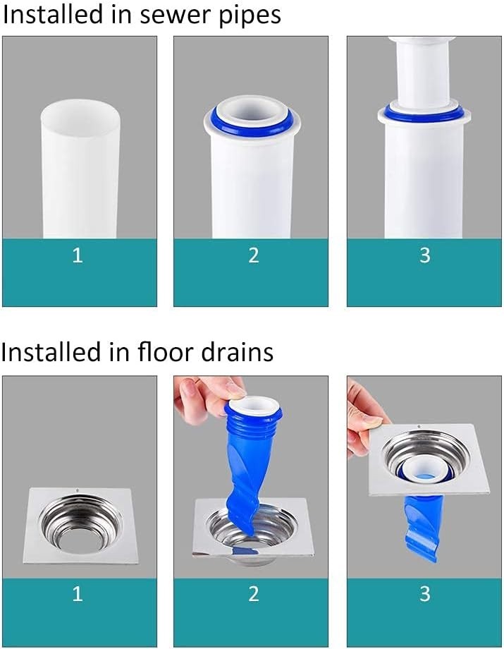 Easy Installation Drain Trap - Adjustable Silicone Backflow Preventer in Blue