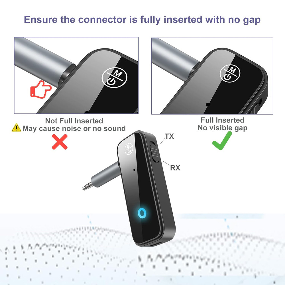 Aux Bluetooth Adapter for Car, 2 in 1 Bluetooth 5.3 Transmitter Receiver for Han