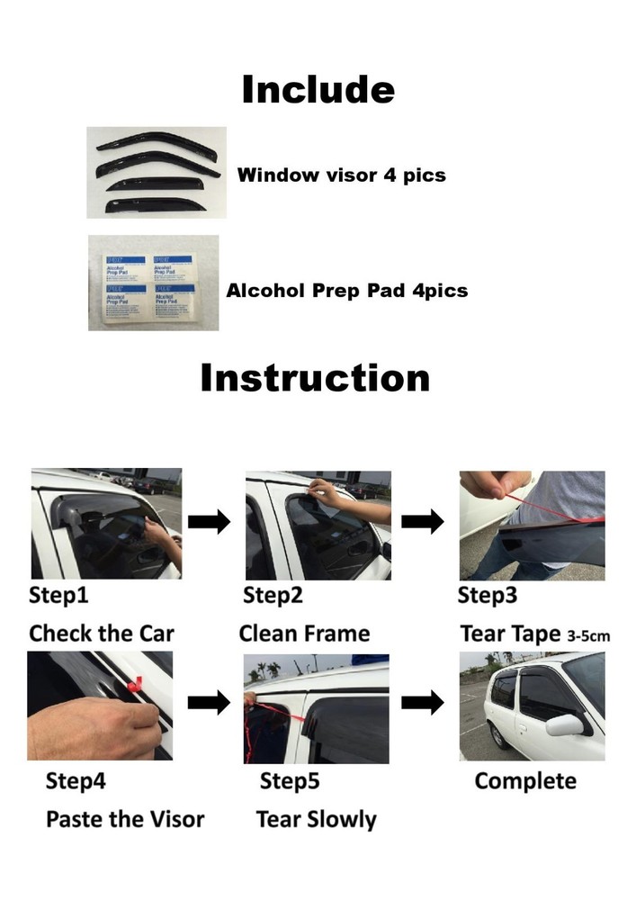 For Nissan Versa Note 2014-2019 E12 Window Visor Vent Sun Shade Rain Guard