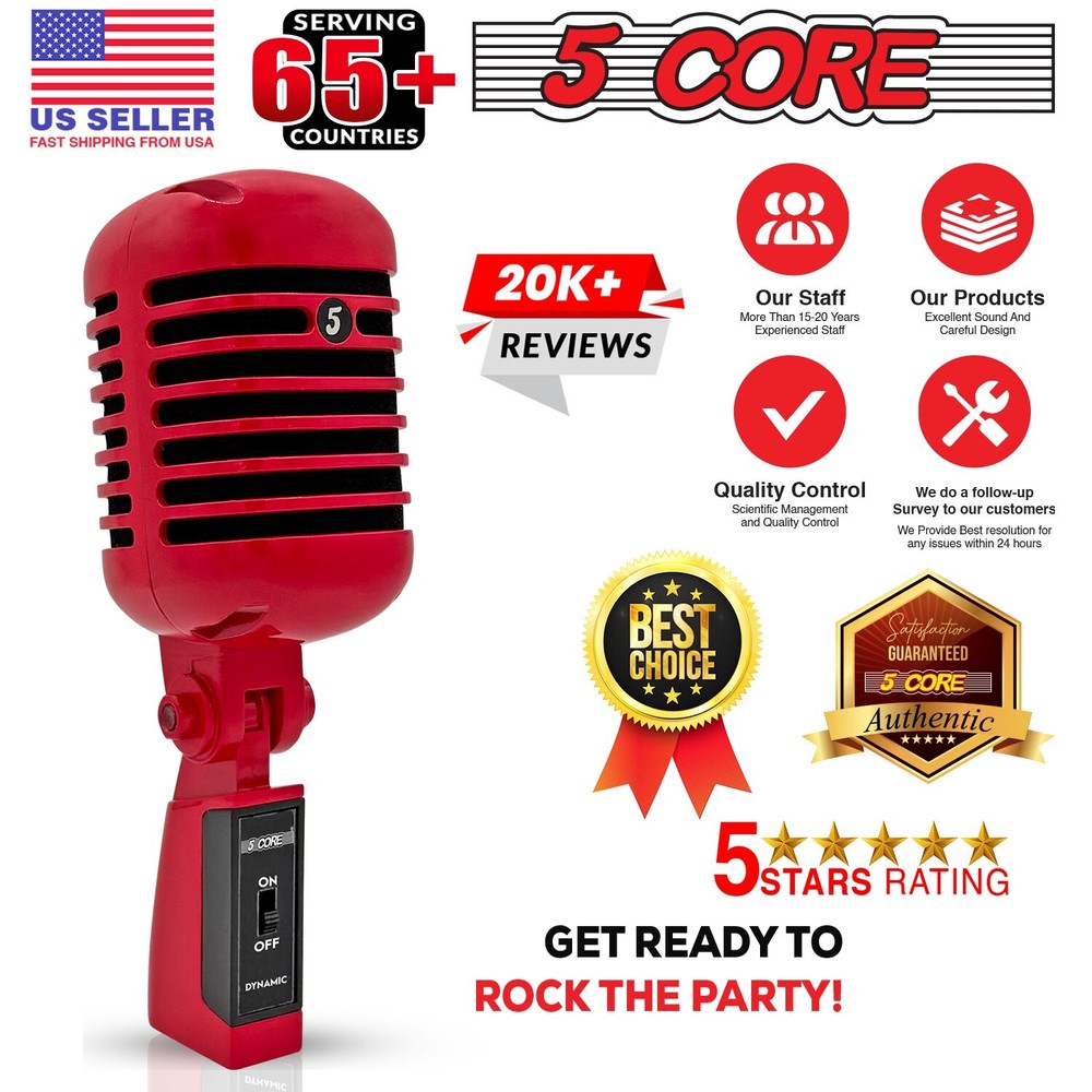 5Core Vintage Microphone Classic Dynamic Professional XLR Studio Retro Style Mic