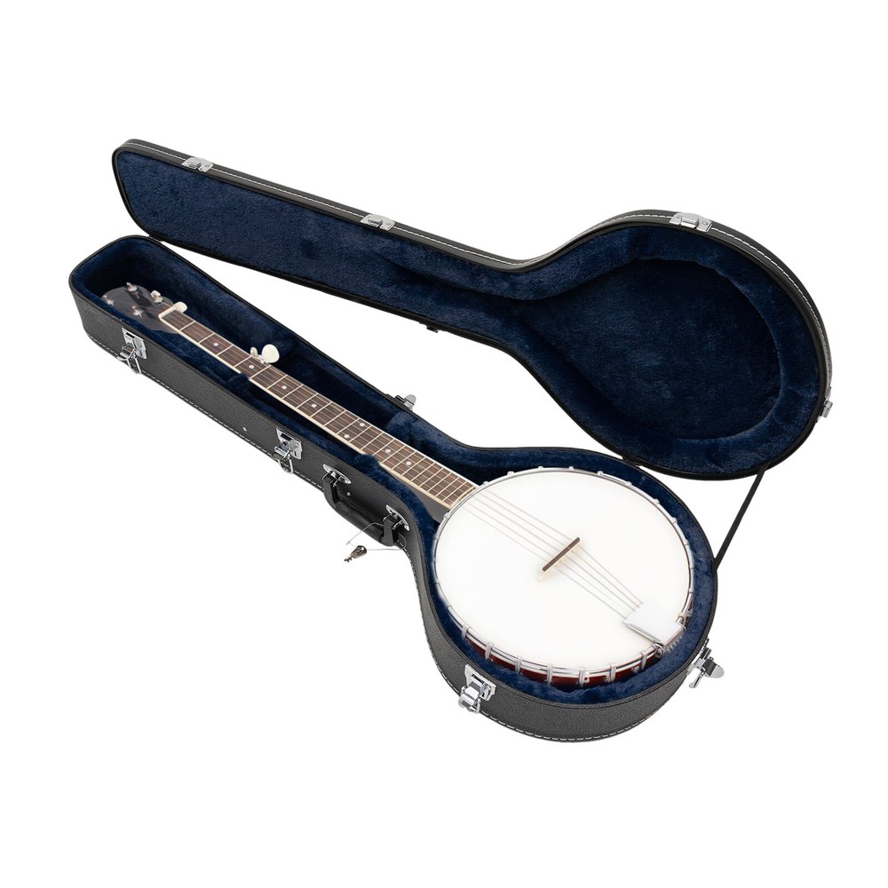 PU Case for Banjos Organizer Hardshell Openback 5-string Banjos Case Black Bag