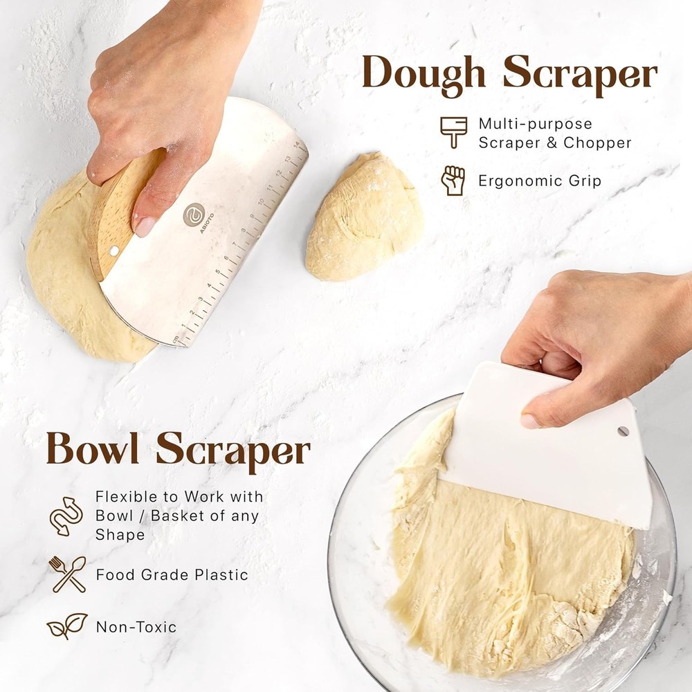 17-Piece Sourdough Starter Kit with Proofing Baskets & Essential Baking Tools