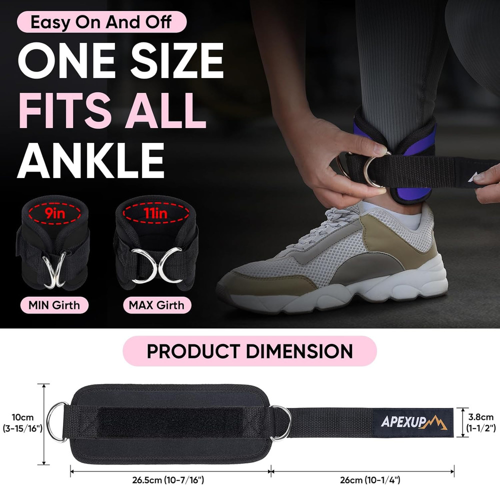 Ankle Strap for Cable Machine, Ankle Resistance Bands, Cable Kick Back Ankle Str