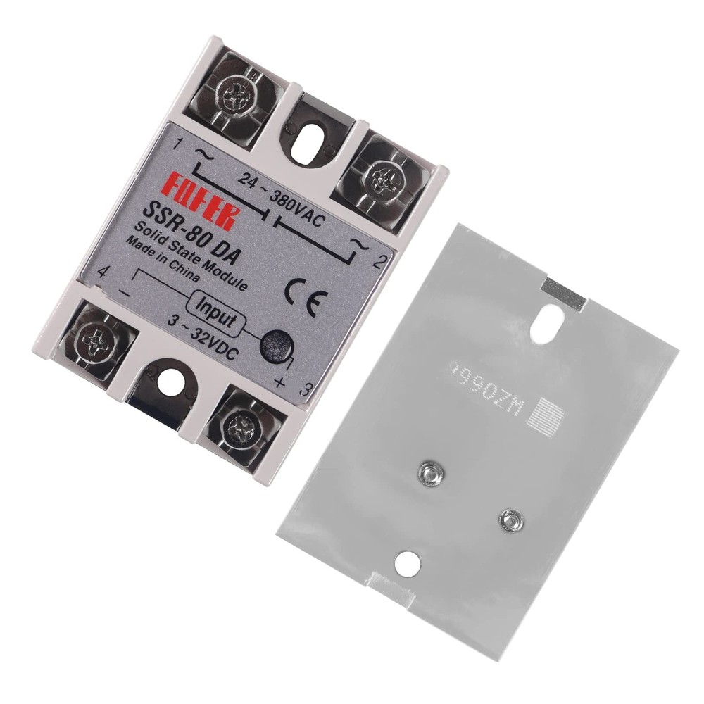 2pcs SSR-80DA Solid State Relay DC to AC Input 3-32V DC Output 24-380V AC 80A
