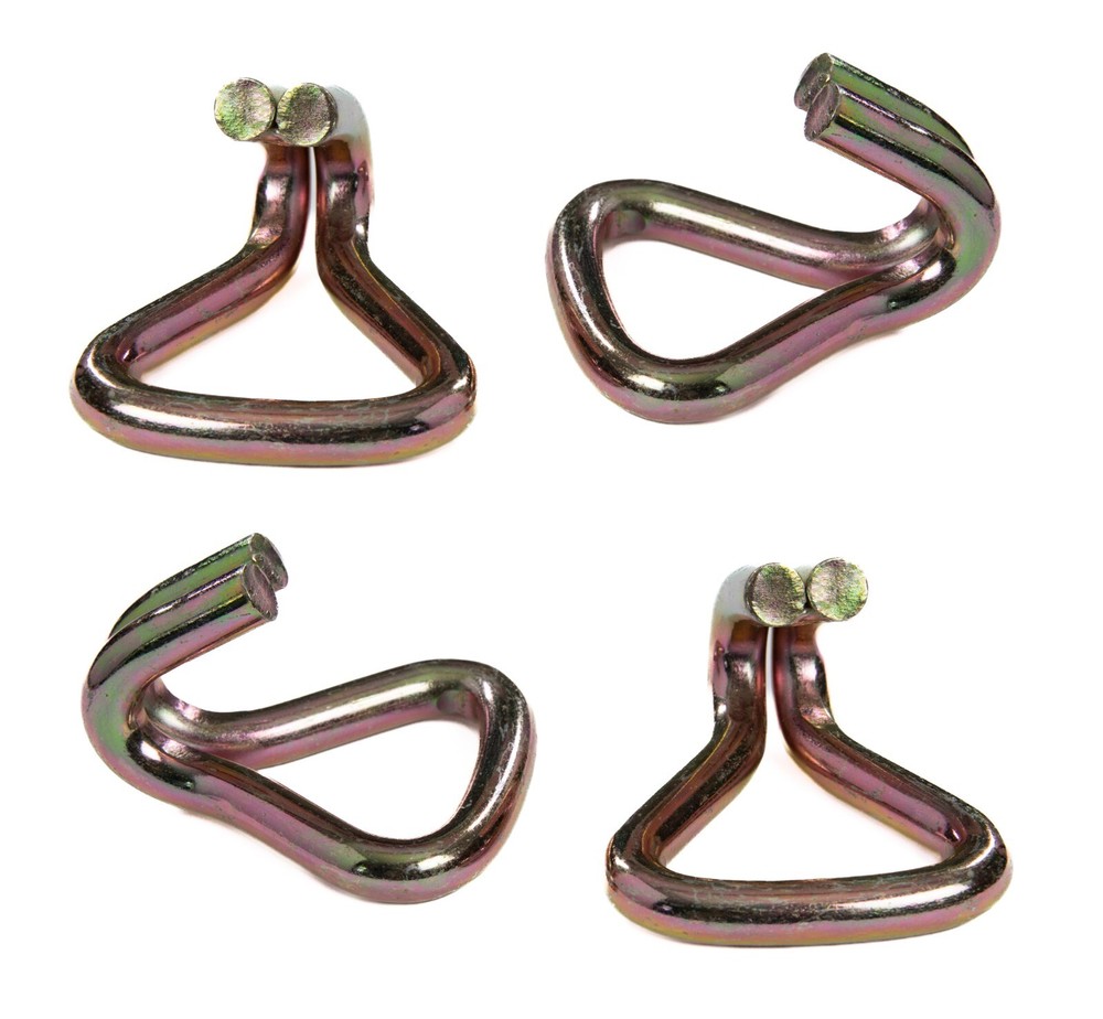 10 pcs - 2" Heavy Duty Double J Wire Hook tie down strap cargo webbing rigging