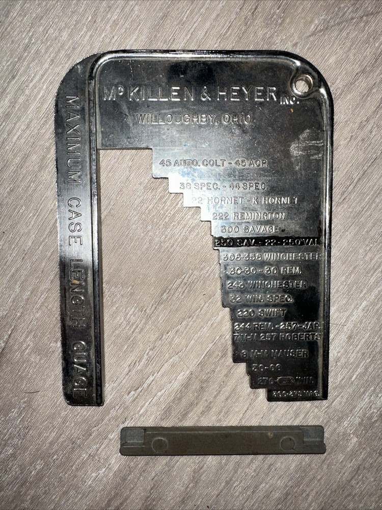 MCKILLEN & HEYER MAXIMUM CASE LENGTH GAUGE WITH PLUG GAUGE PROTECTOR