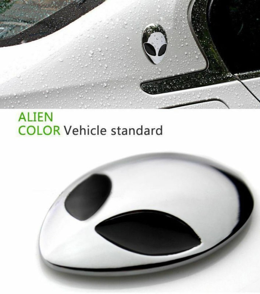 2 Pack Metal 3D Alienware Alien Head Car Auto Logo Sticker Badge Emblem Decal o
