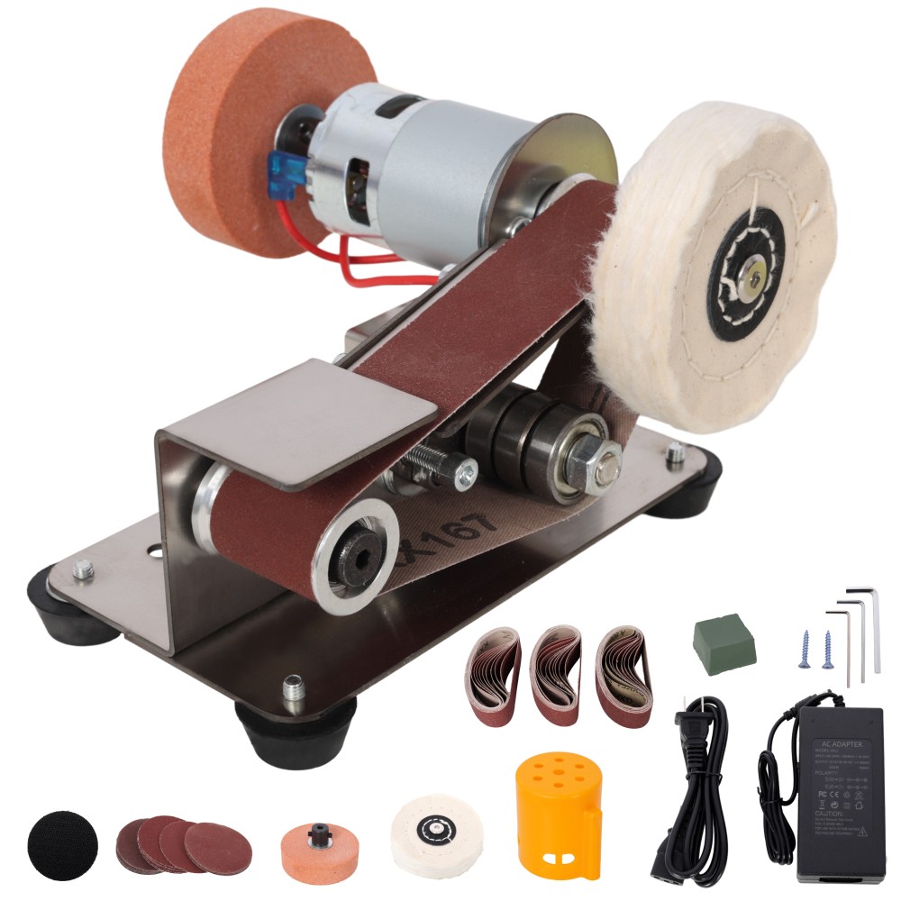 Adjustable 7-Speed Mini Belt Sander for Knife Making & Sharpening Kit
