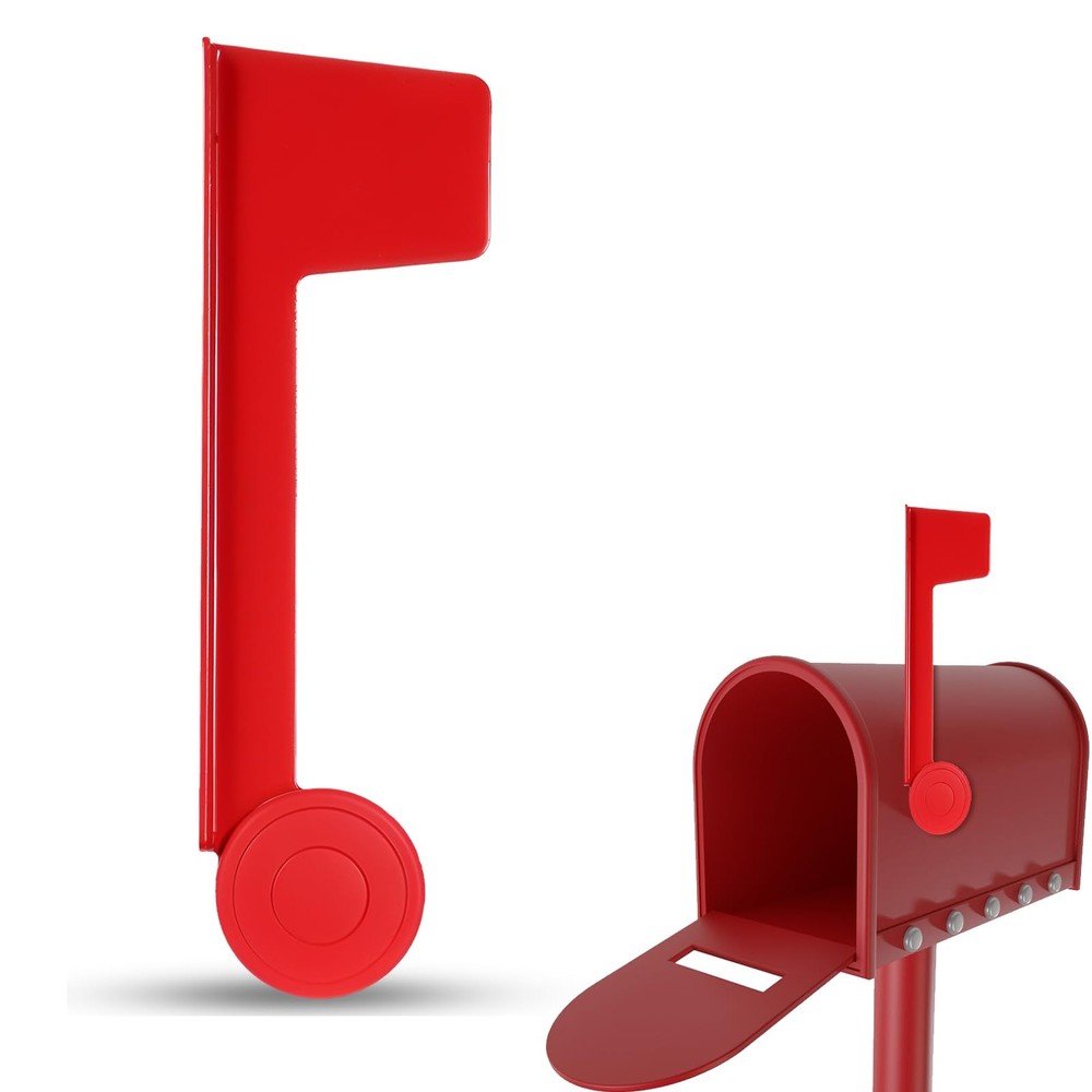 Mailbox Flag Replacement, Easy Installation Metal Mailbox Flag Universal Red