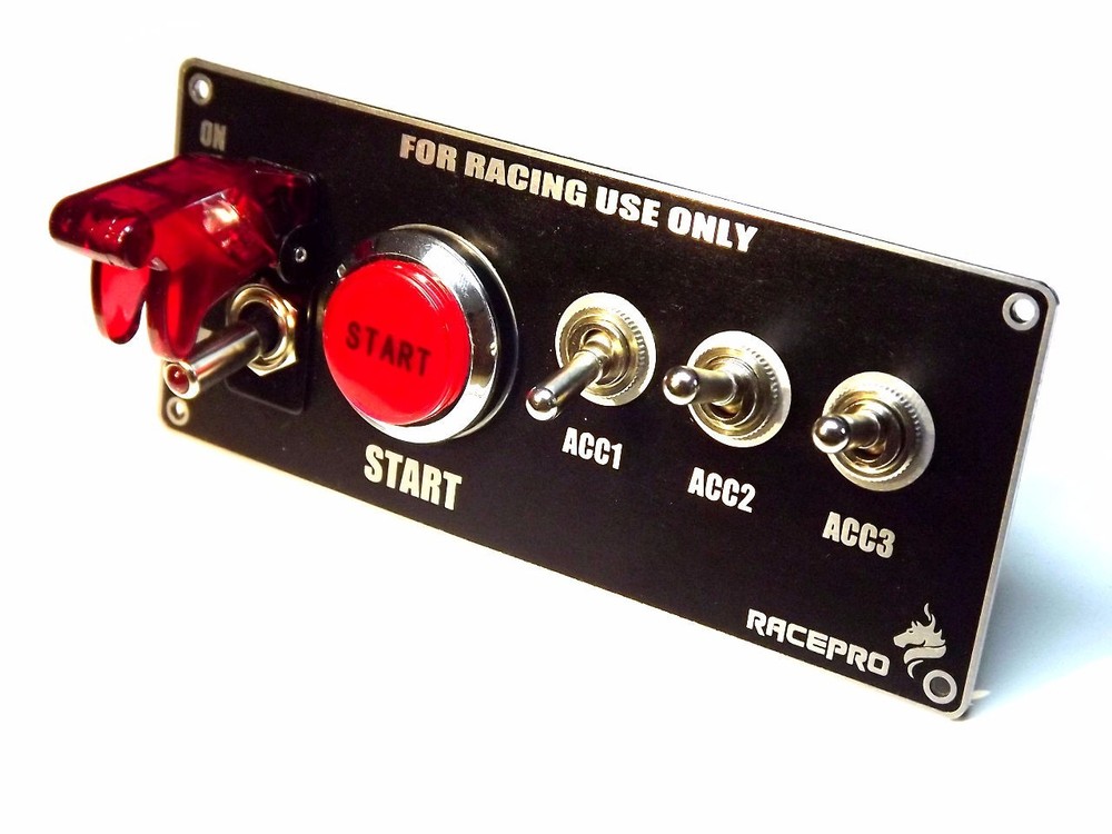 Ignition Switch Panel Push Button Engine Start 3x Toggle for Racing Car 12V