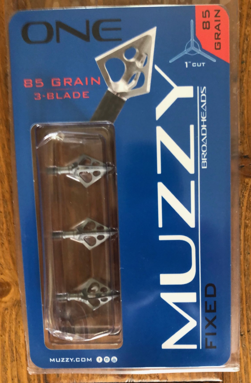 Muzzy - ONE 3 Blade 85 g Broadhead, 1 " Cut ( 5 Packs ) - AUTHORIZED DEALER
