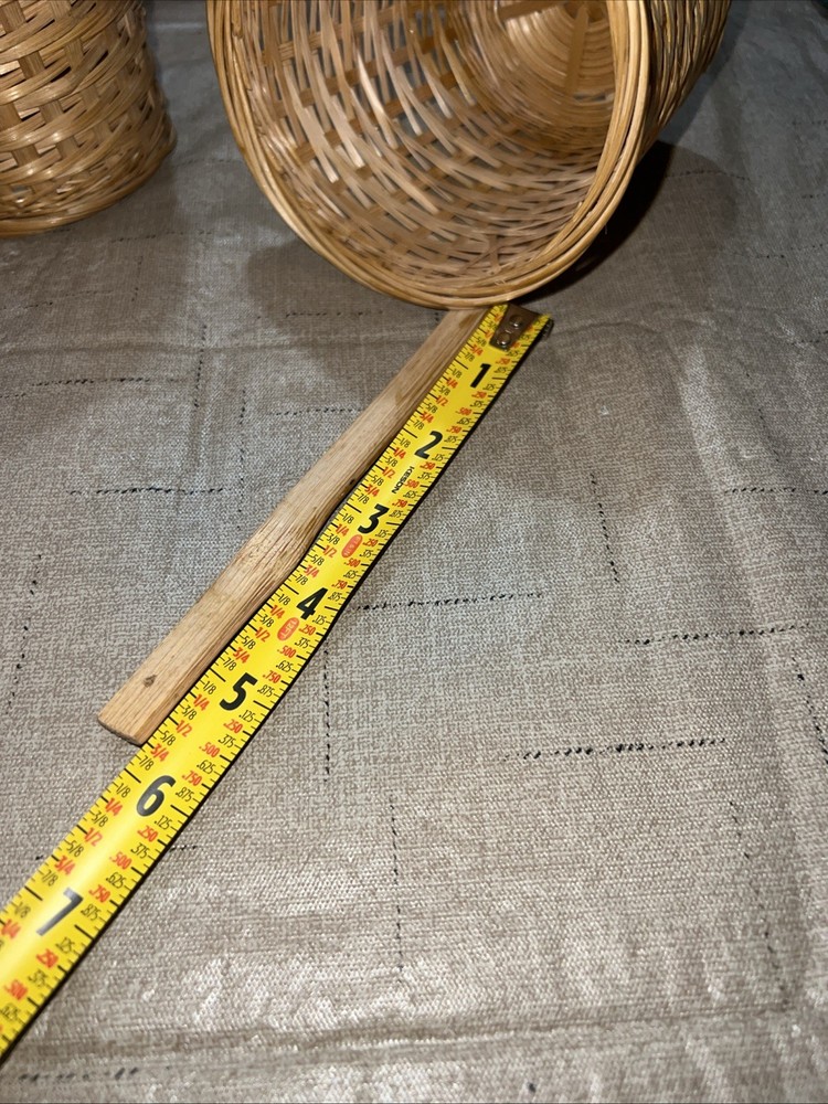 Boho Baskets Wall Hanging Set 2 Stick Decor