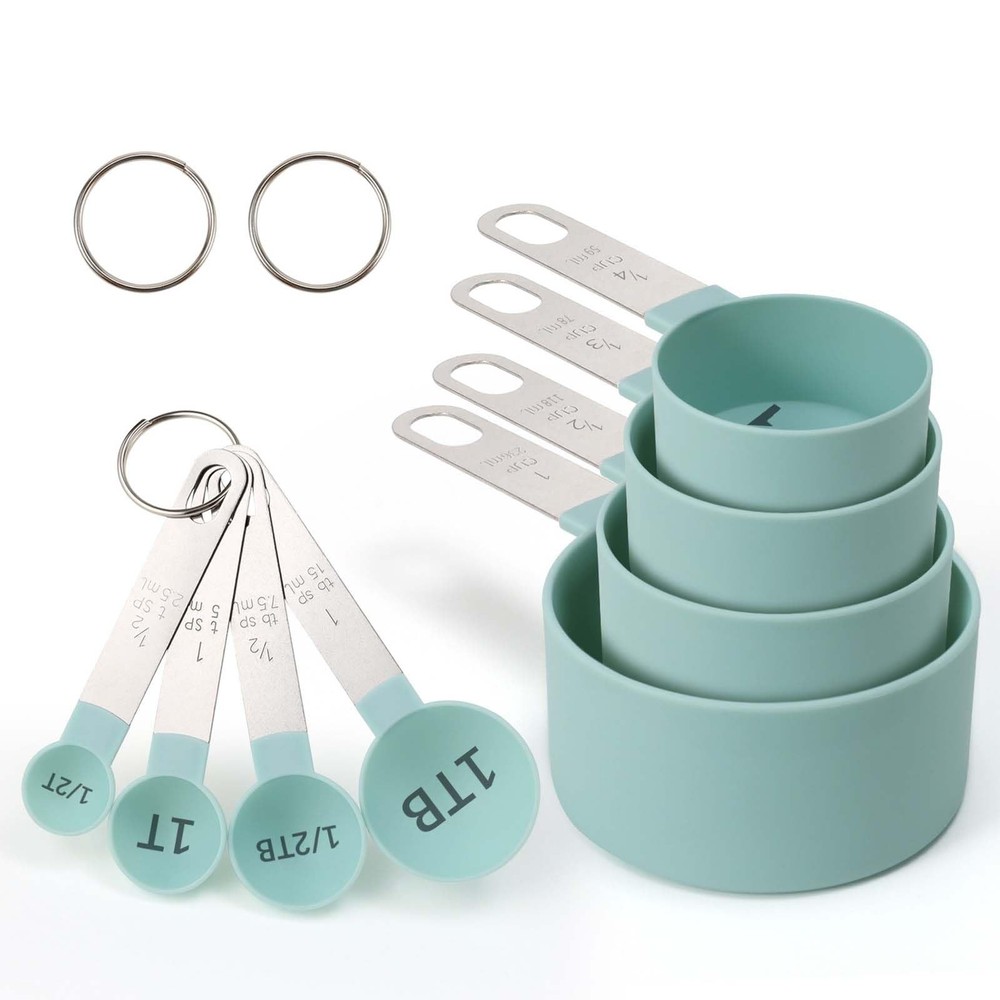 Easy to Read Measuring Cups & Spoons Set for Visually Impaired, Stackable Cup...