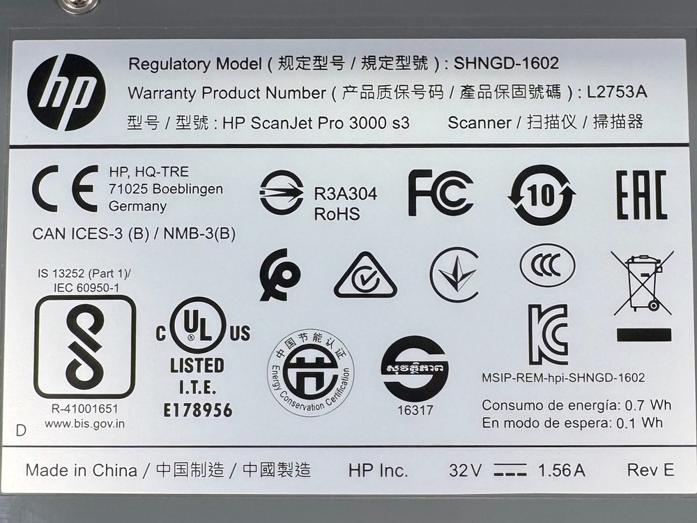 HP ScanJet Pro 3000 S3 Sheetfed Duplex Document Scanner w/Adapter FULLY TESTED