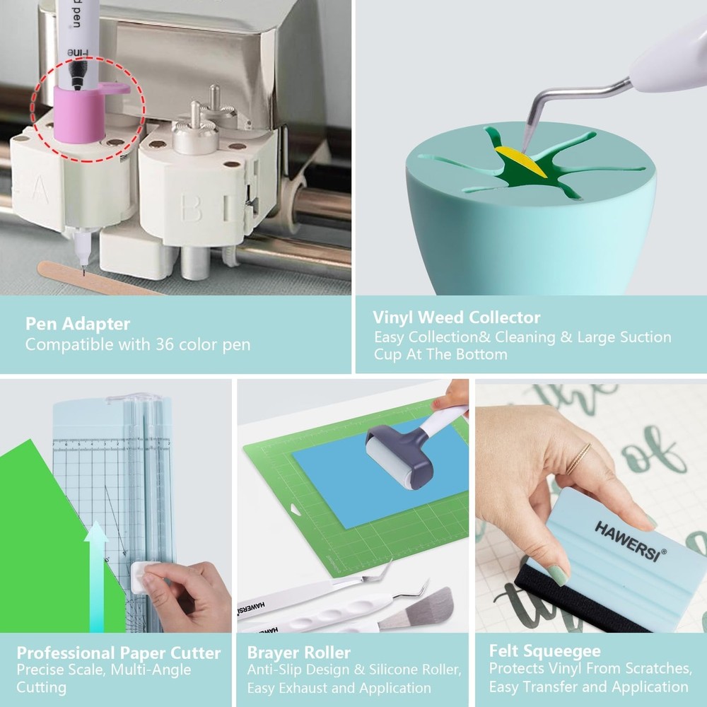 52Pcs Essential Craft Tools Set for Cutting Machine,Weeding Tools for Vinyl,P...