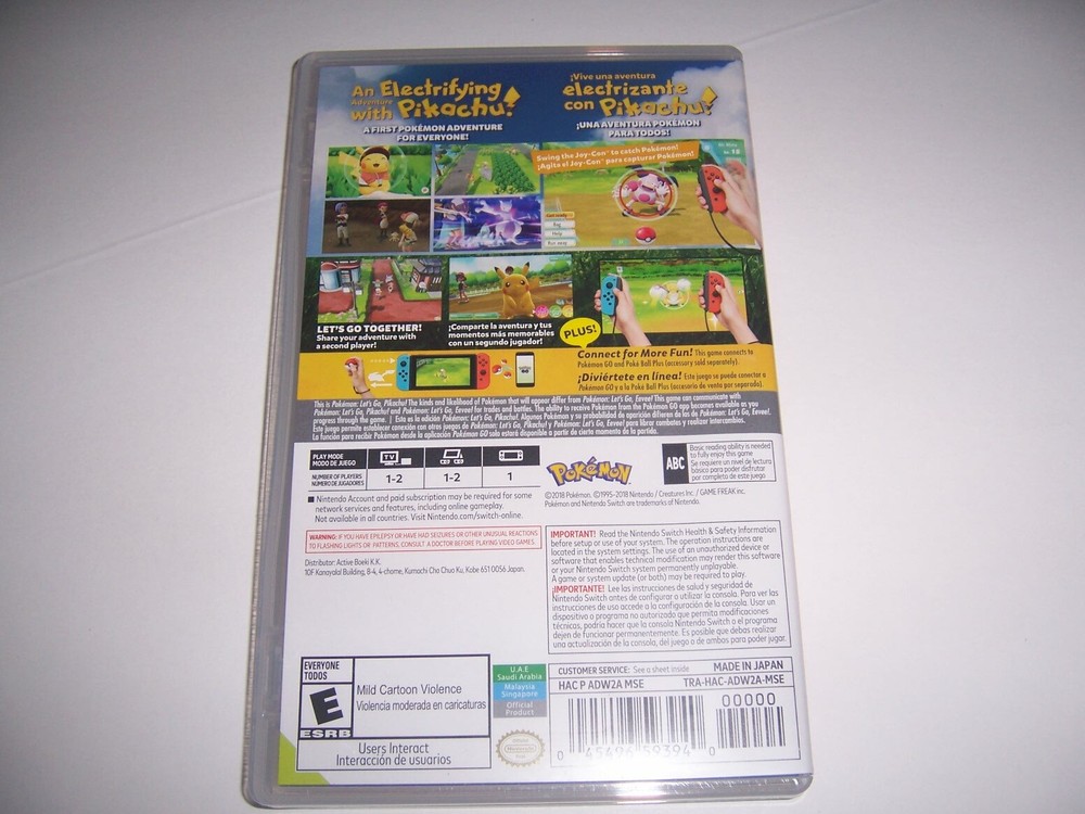 Original Box Case Replacement Nintendo Switch Pokemon Let's Go Pikachu