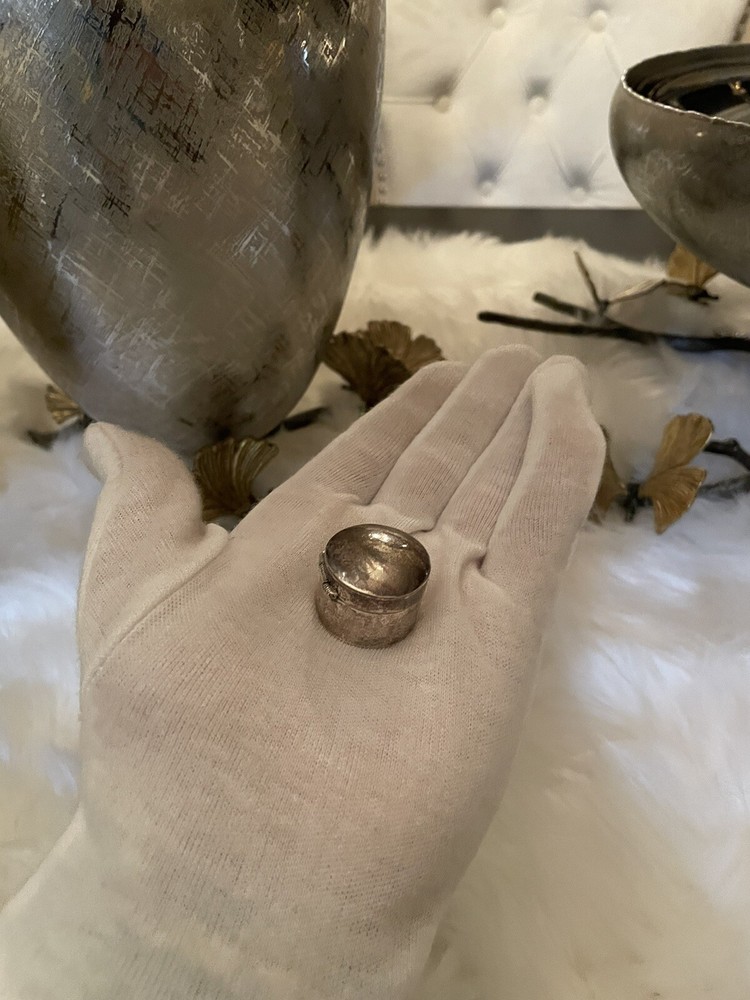 BEAUTIFUL SOLID VINTAGE STERLING SILVER PILL BOX 927 ANTIQUE
