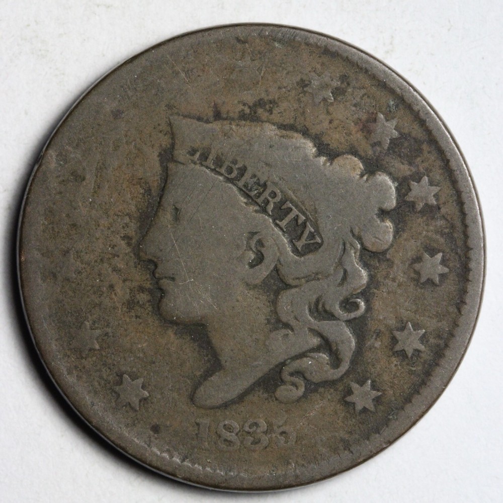 1835 Coronet Head Large Cent CHOICE E132 YKCJ