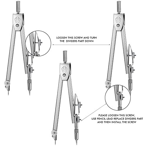 Set Student Protractor and Compass Set, Student Geometry Math Set, Compass 2
