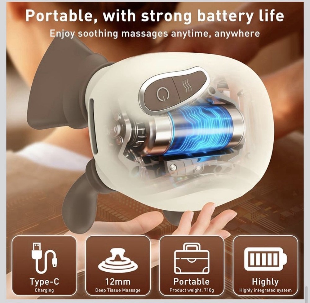 4D Wireless Neck Shoulder Massager, Bionic Hands Deep Tissue Massage, Portabl...