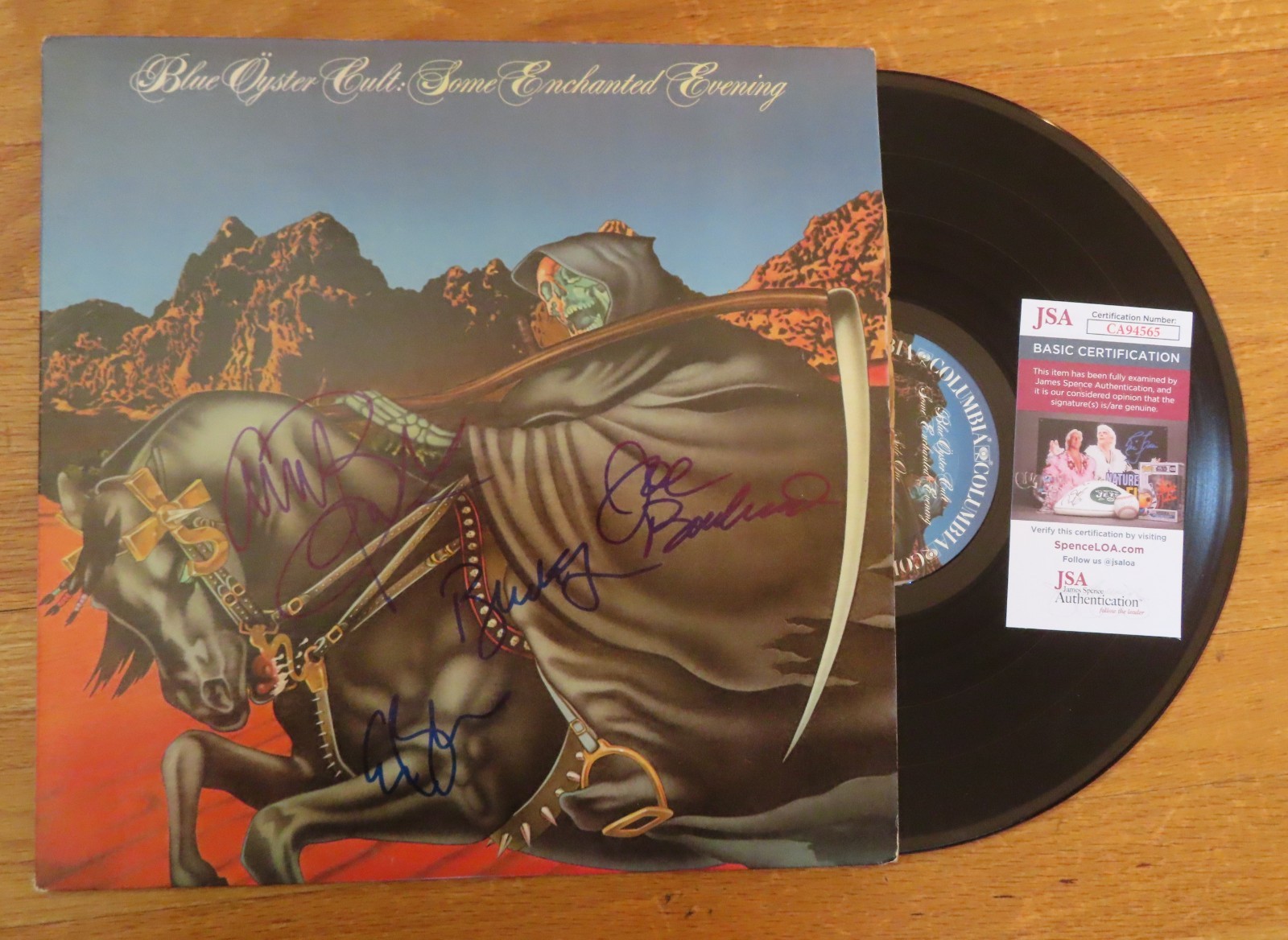 BLUE OYSTER CULT signed SOME ENCHANTED EVENING Record JSA 4 Members BUCK DHARMA