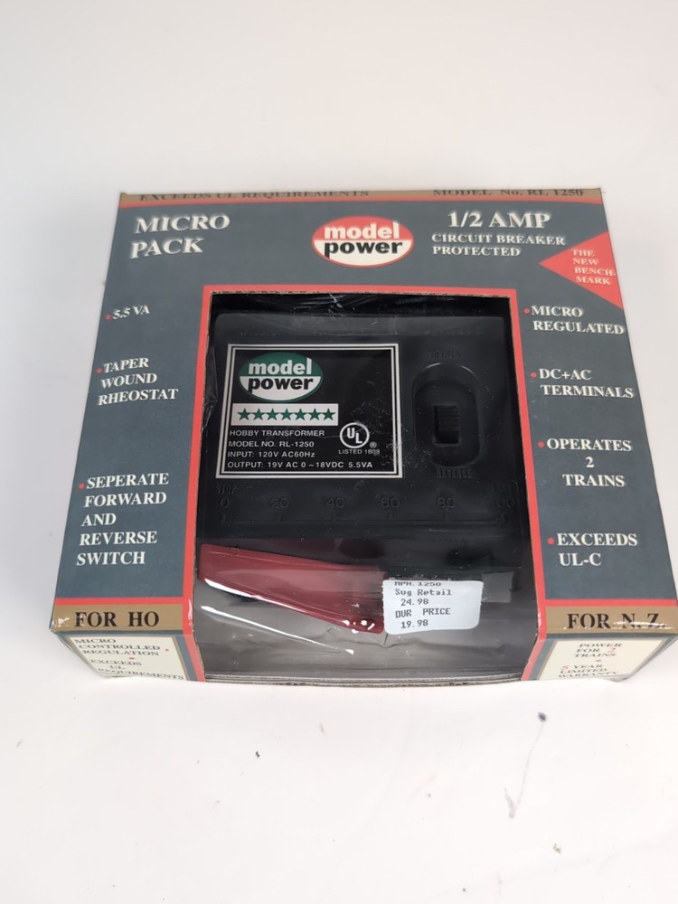 Model Power Hobby Transformer UL Listed 120V AC Input 19V DC Output