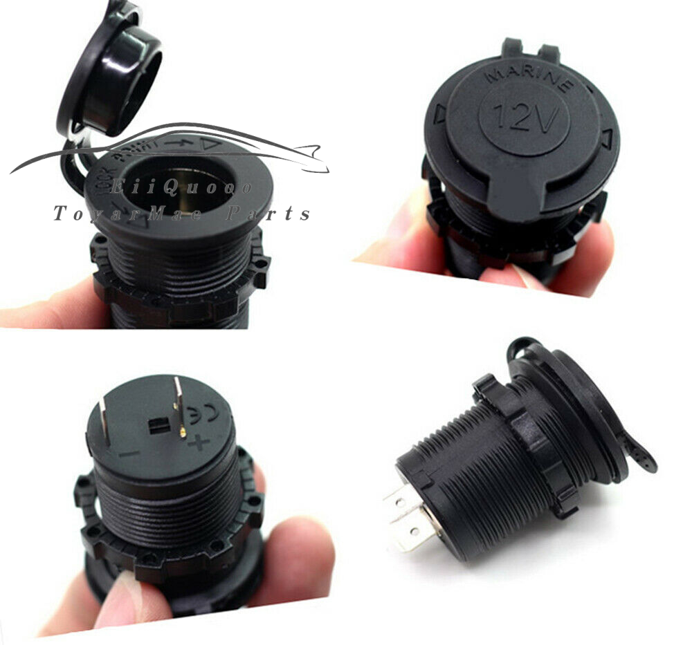 12V Waterproof Car Cigarette Lighter Socket Outlet Charger Power Adapter Plug