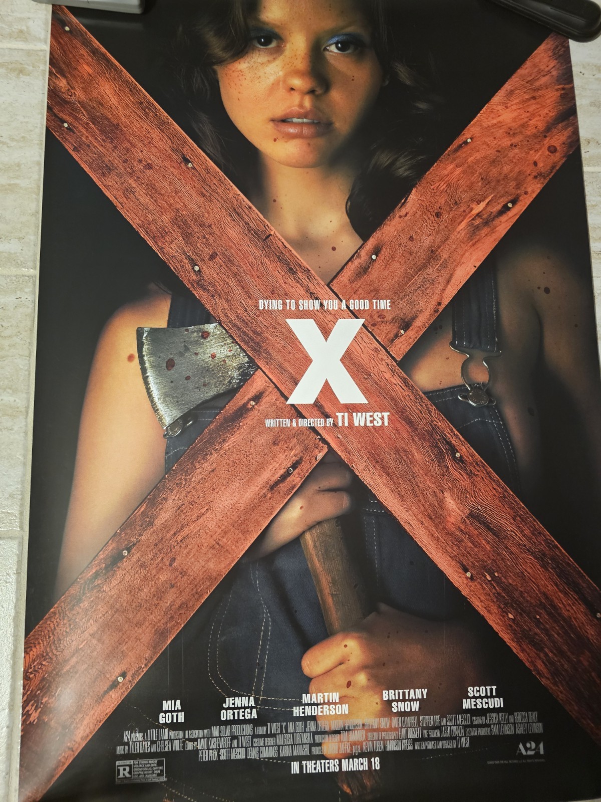 "X" Original D/S 27x40 Theater Movie Poster Mia Goth Jenna Ortega Brittany Snow
