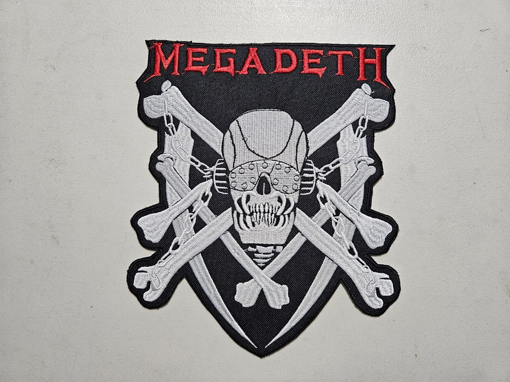 MEGADETH  + LOGO, SEW ON EMBROIDERED LARGE BACK PATCH