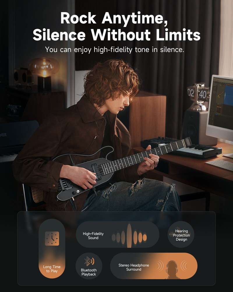 Donner HUSH™ X PRO Electric Guitar Headless