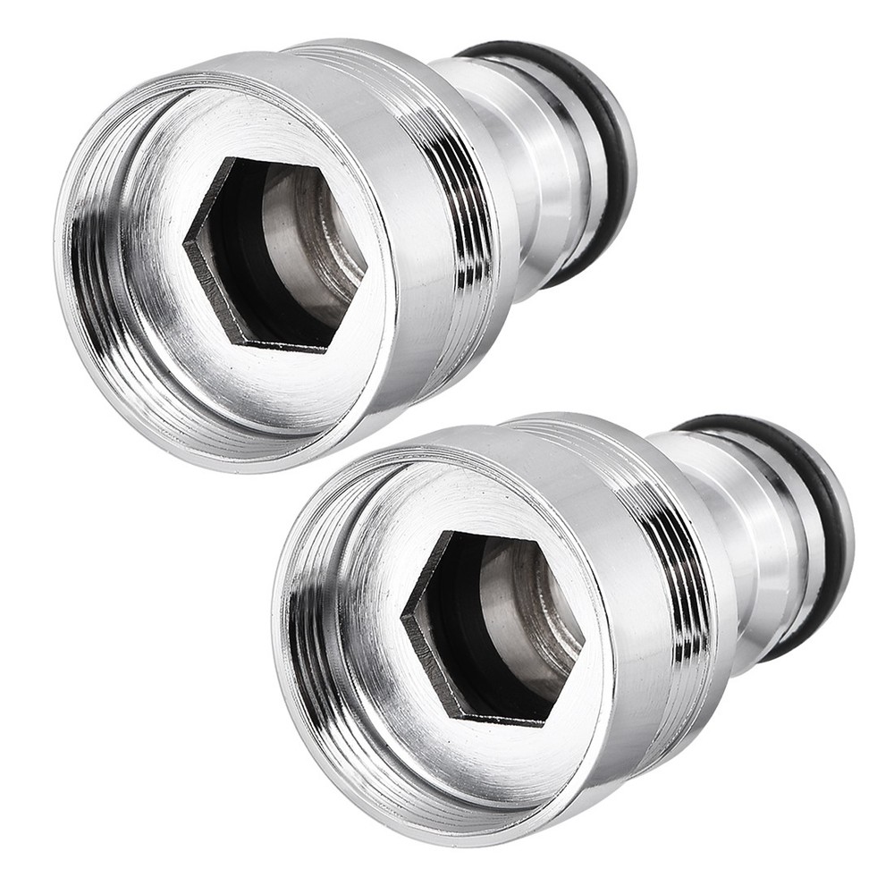 Brass Garden Hose Quick Connector Nozzle Pipe Adapter 24mm Female Threaded 2pcs