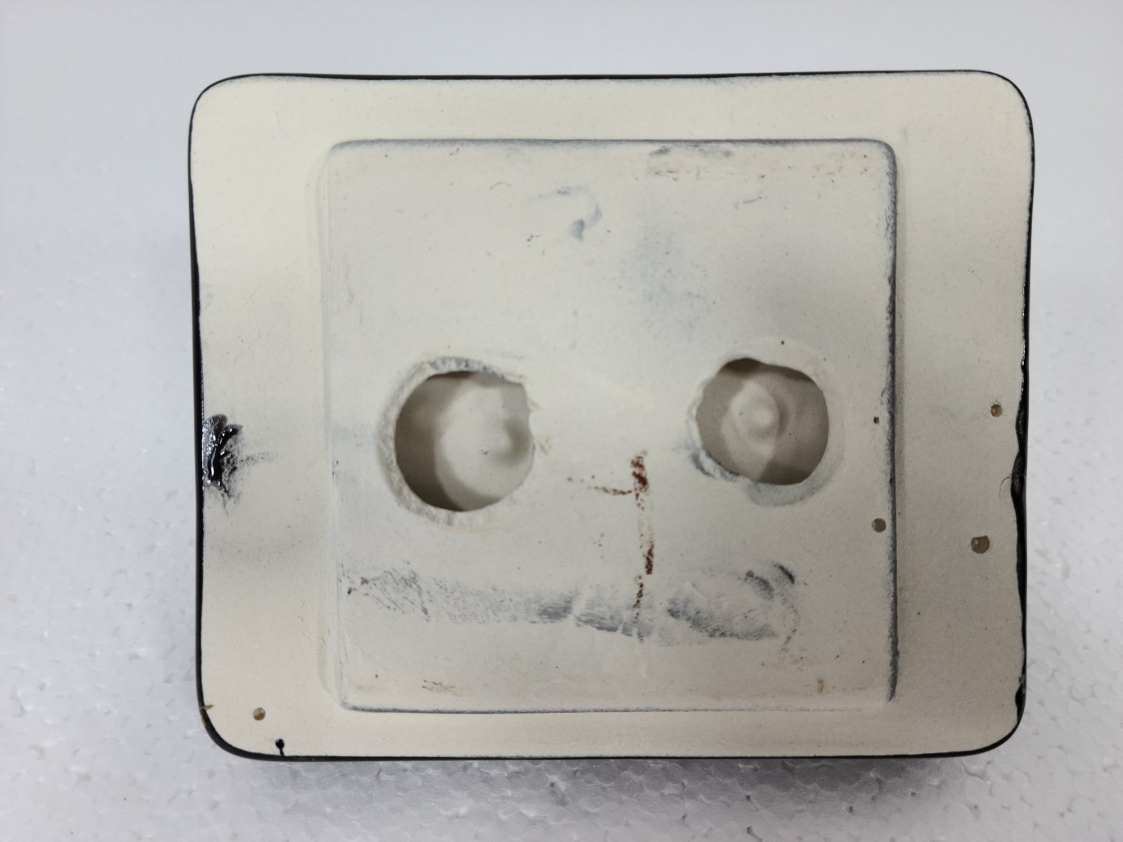 Black Ceramic TP Holder Toilet Paper Porcelain Mid Century Modern Vintage Retro