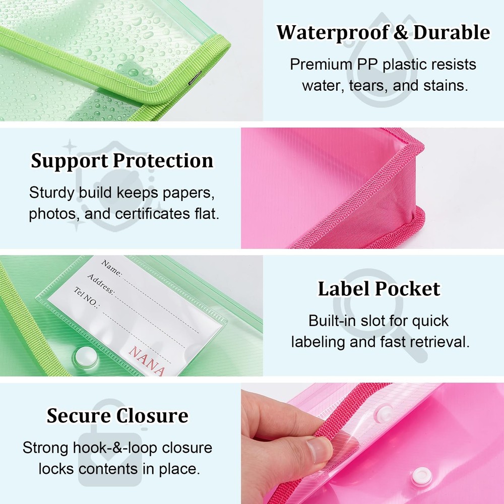 Plastic Expandable File Organizer Folder(No Divider), 18Pcs Waterproof Transp...