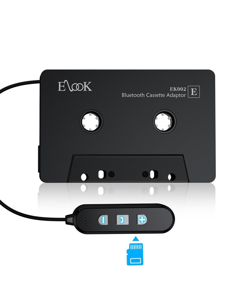 Elook Cassette to Bluetooth Adapter for Car with Micro SD Card Support/Hands-...