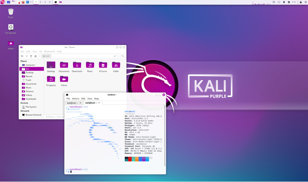 Kali Linux Purple 2025.2 Bootable USB (64-bit, Legacy & UEFI Compatible)