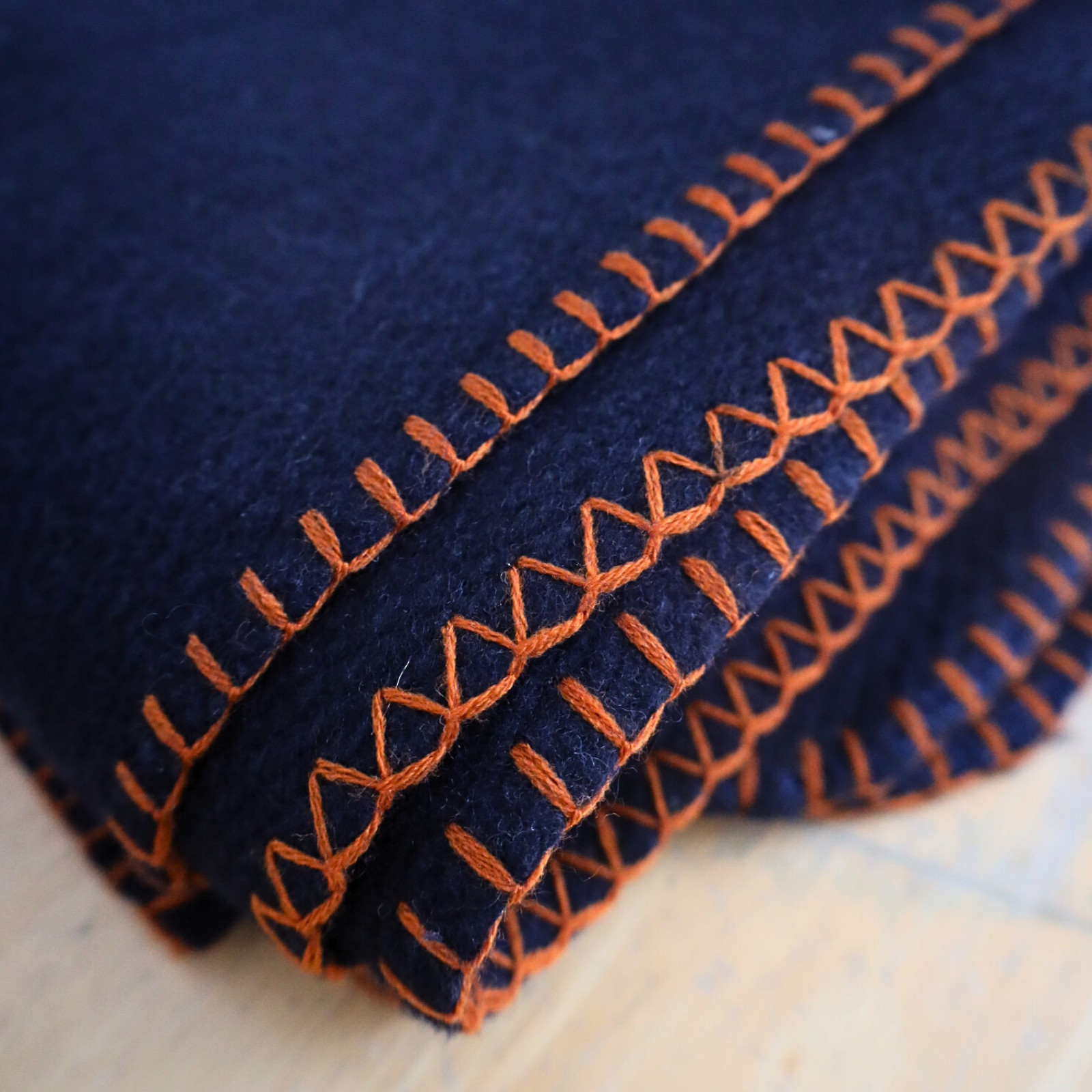 ASR Outdoor 5lb Navy Blue Wool Blanket Camping Survival Gear, 64 x 84 Inches