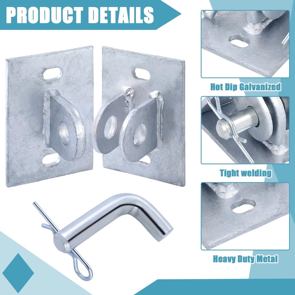 Floating Dock Hardware Stationary Dock Connector Hinge Kit Heavy Duty silver