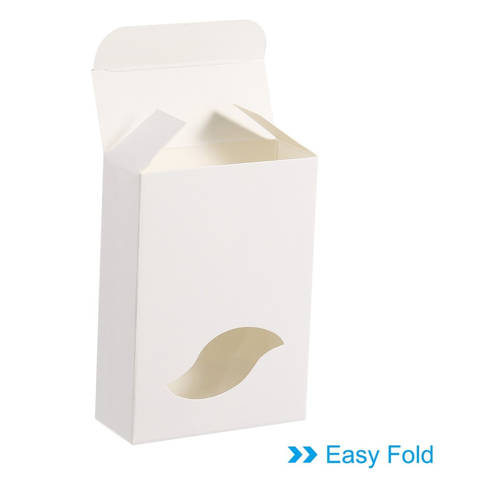 4"x3"x1" Paper Soap Box with Window, 30 Pack Soap Boxes Leaf, White